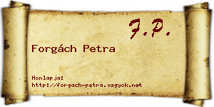 Forgách Petra névjegykártya