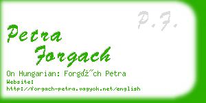 petra forgach business card